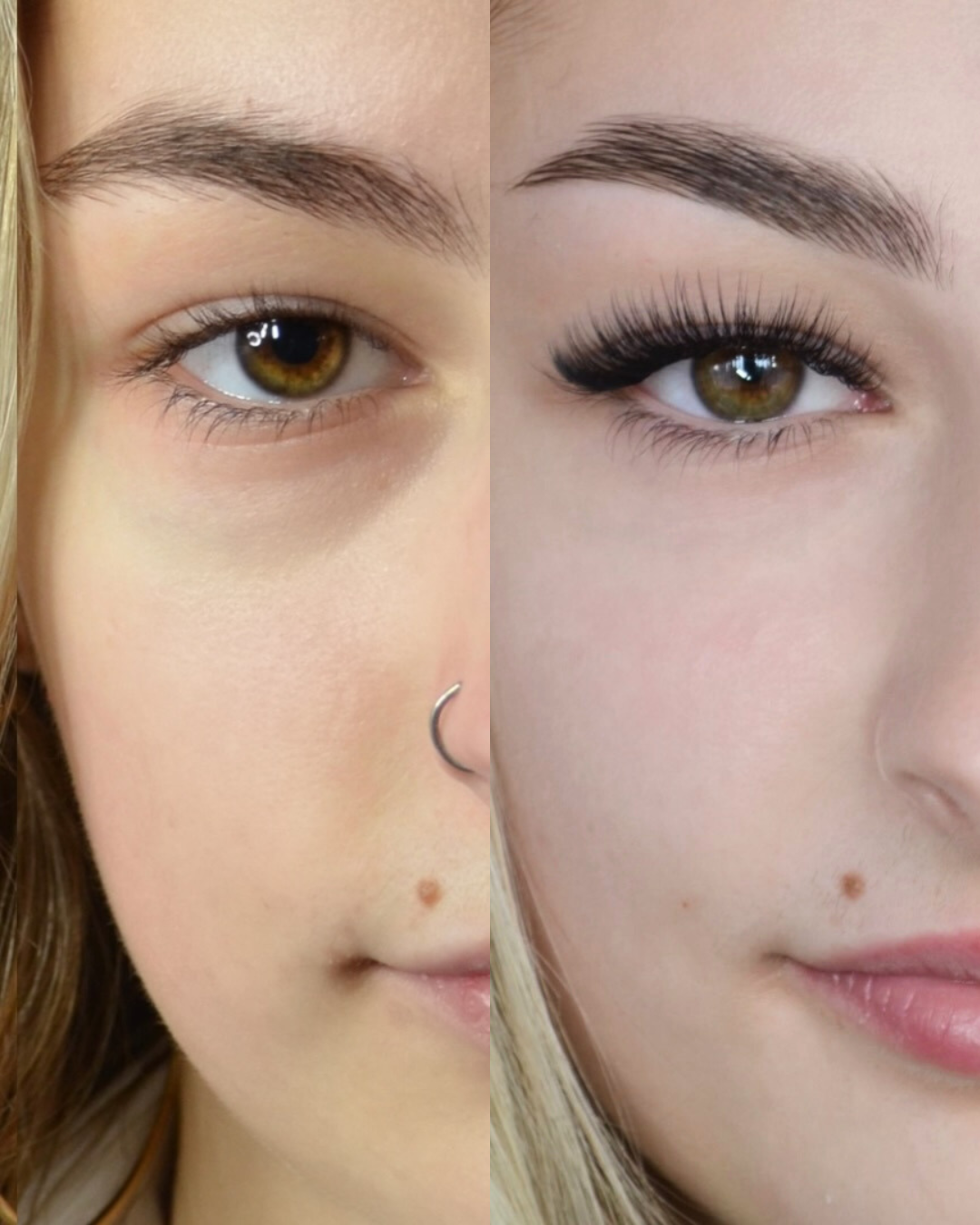 Before and After Eyelash Extensions