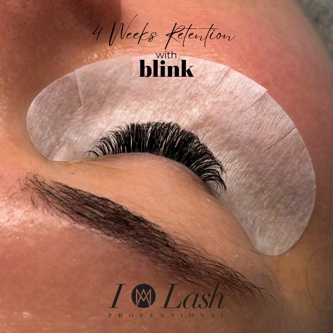 4 weeks eyelash extensions retention with blink lash glue