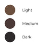 Brow definer tones. light brown. Medium brown. Dark brown.