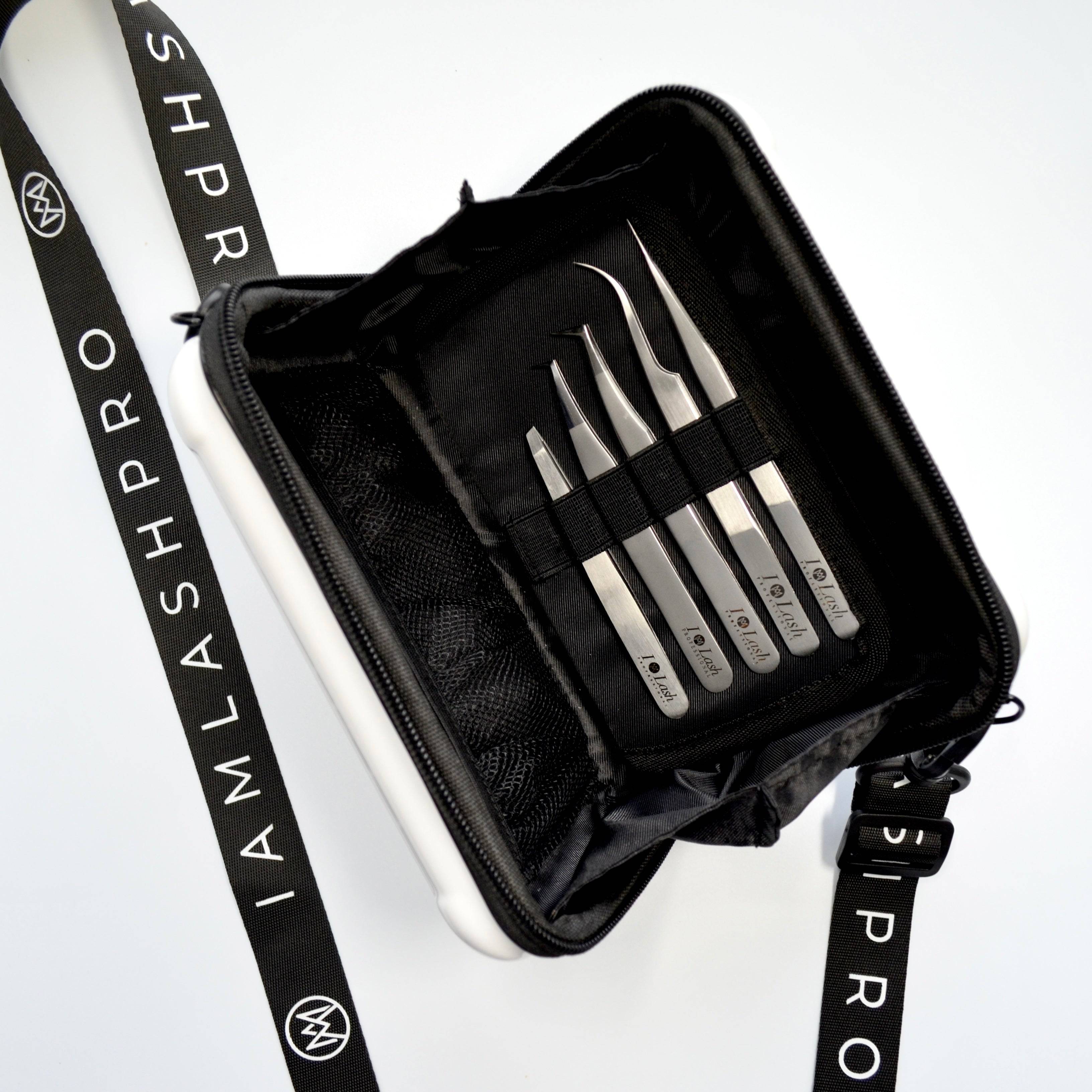 Multipurpose hard shell crossbody bag.