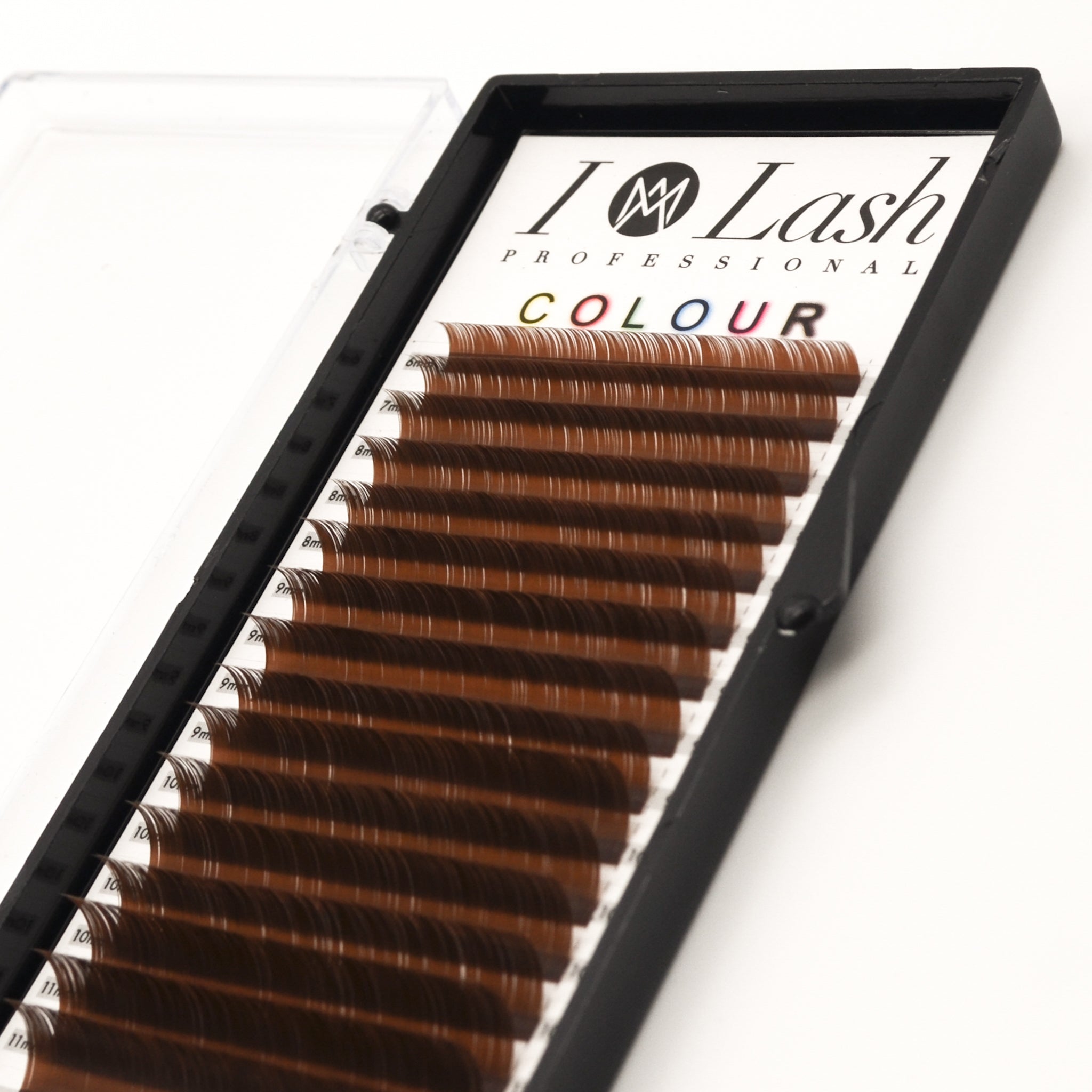 Natural brown colour eyelash extensions. Brown 0.07  lashes.